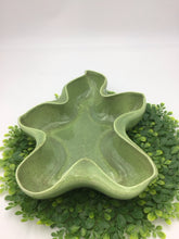 Load image into Gallery viewer, Green Speckle Console Bowl Dish #B1407 Leaf Design
