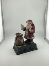 Load image into Gallery viewer, Vintage cast iron Santa bank
