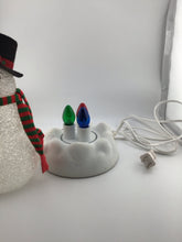 Load image into Gallery viewer, 1993 Avon “Chilly Sam” Light Up Snowman Figure 10 Inch *Base has Spots*
