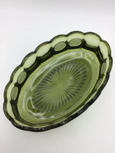 Load image into Gallery viewer, Coin Glass Olive Green Oval Console Bowl
