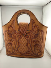 Load image into Gallery viewer, Vintage Hand Tooled Leather Bucket Handbag
