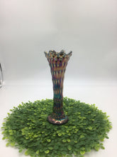 Load image into Gallery viewer, Blue April Showers Carnival Glass Vase
