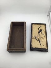 Load image into Gallery viewer, 1920 Art Deco Dancer Silhouette Wooden Trinket Box  Lid
