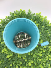 Load image into Gallery viewer, Androck Nut Grinder Chopper Turquoise Lid Glass Jar 1950s
