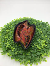 Load image into Gallery viewer, 9" Red, Black Mid Century Ashtray Art Pottery
