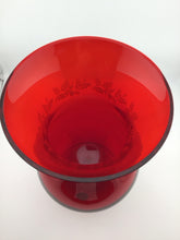 Load image into Gallery viewer, Holiday Gems etched Red 9" footed hurricane/vase BOX
