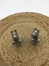 Load image into Gallery viewer, silver metal dogs sitting up begging

