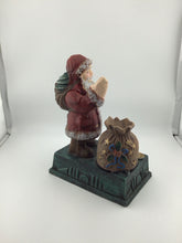Load image into Gallery viewer, Vintage cast iron Santa bank
