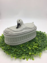 Load image into Gallery viewer, 10" Vintage Ceramiche Mancioli White Porcelain Duck Tureen Casserole Dish
