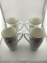 Load image into Gallery viewer, Set/4 Winterberry Latte Mugs 6 1/4"
