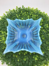 Load image into Gallery viewer, Blue Fostoria Glass "Heirloom" Pattern Square Bowl
