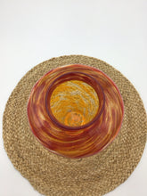 Load image into Gallery viewer, Glass Footed Urn Vase Swirling Amber.Orange and Yellow
