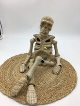 Load image into Gallery viewer, Vtg Glazed Pottery Skeleton Articulated Tea Light Candle Holder
