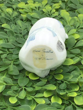 Load image into Gallery viewer, Milk Glass Bear Blue Flowers Hand painted

