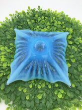 Load image into Gallery viewer, Blue Fostoria Glass "Heirloom" Pattern Square Bowl
