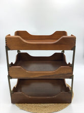 Load image into Gallery viewer, Set/3 Hedges Files Dovetail Wood Desk Letter Tray
