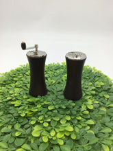 Load image into Gallery viewer, Vintage Danish Modern Wood and Chrome Salt and Pepper Shaker Setr
