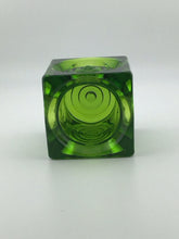 Load image into Gallery viewer, Viking Green Glass Bullseye Votive Candle Holder 2.5 Mid-Century Modern
