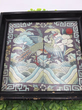 Load image into Gallery viewer, Antique Chinese Silk Rank Badge, Qing Dynasty Serving Tray With Handles
