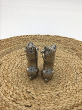 Load image into Gallery viewer, silver metal dogs sitting up begging
