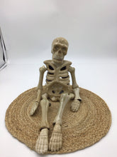 Load image into Gallery viewer, Vtg Glazed Pottery Skeleton Articulated Tea Light Candle Holder
