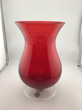 Load image into Gallery viewer, Holiday Gems etched Red 9" footed hurricane/vase BOX
