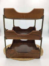 Load image into Gallery viewer, Set/3 Hedges Files Dovetail Wood Desk Letter Tray
