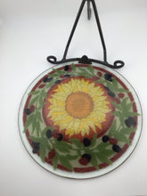Load image into Gallery viewer, Peggy Karr 8.5" Olives Sunflowers w/Black Stand
