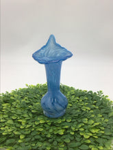 Load image into Gallery viewer, Hand Blown Blue White Swirl Glass vase
