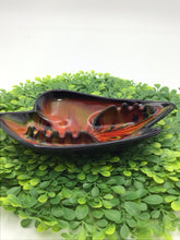 Load image into Gallery viewer, 9" Red, Black Mid Century Ashtray Art Pottery
