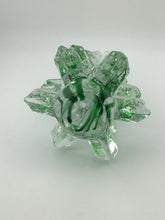 Load image into Gallery viewer, Clear &amp; Green Swirl Crystal Art Glass Christmas Tree 9" 2
