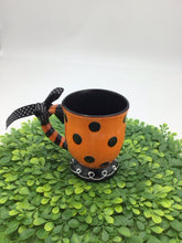 Load image into Gallery viewer, Orange &amp; Black Polka Dot Mug Burton &amp; Burton

