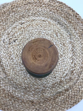 Load image into Gallery viewer, Wooden Turned Carved Etched Green Wood Pink Floral Leaf 7"
