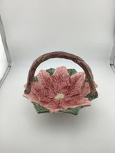 Load image into Gallery viewer, 2pc Omnibus Ceramic Poinsettia Basket w ORNAMENT (BOX)
