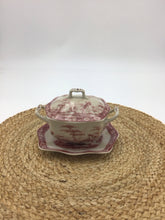 Load image into Gallery viewer, s Old Britain Castles Pink Covered Sugar Bowl With Under plate
