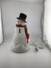 Load image into Gallery viewer, 1993 Avon “Chilly Sam” Light Up Snowman Figure 10 Inch *Base has Spots*
