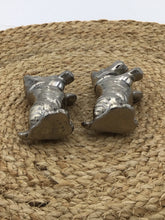 Load image into Gallery viewer, silver metal dogs sitting up begging
