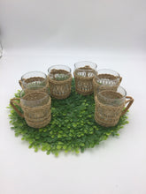 Load image into Gallery viewer, Set/6 Woven Rattan Wicker w/Glasses
