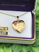 Load image into Gallery viewer, Black Hills Gold Filled 10k 12k Gold Accents Flower Heart Shaped Locket
