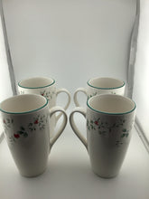 Load image into Gallery viewer, Set/4 Winterberry Latte Mugs 6 1/4"

