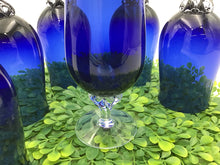 Load image into Gallery viewer, Vingate Sasaki Coronation Cobalt Blue Tea Water Goblets
