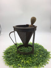 Load image into Gallery viewer, Primitive Cone Strainer Colander Sieve Stand with Wood Pestle
