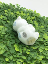 Load image into Gallery viewer, Milk Glass Bear Blue Flowers Hand painted
