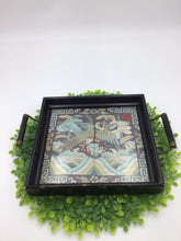 Load image into Gallery viewer, Antique Chinese Silk Rank Badge, Qing Dynasty Serving Tray With Handles
