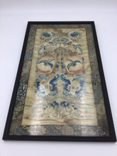 Load image into Gallery viewer, Antique Chinese Silk Embroidered Panel Peaches and Goldfish
