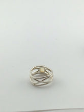 Load image into Gallery viewer, Retired Sterling Emerald-Cut Citrine Infinity Weave Size 9.5
