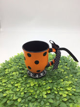 Load image into Gallery viewer, Orange &amp; Black Polka Dot Mug Burton &amp; Burton
