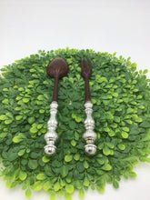 Load image into Gallery viewer, Sterling Silver &amp; Wood Salad Servers

