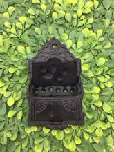 Load image into Gallery viewer, Black Cast Iron Wall Mount Match Holder
