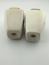 Load image into Gallery viewer, Holly Berry Square Salt Pepper Shakers Gold Trim

